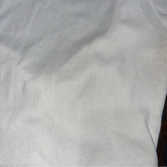 Zara White Ribbed Ruched Front Sweetheart Peplum Crop Top Women's Small S - Picture 5 of 6